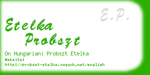 etelka probszt business card